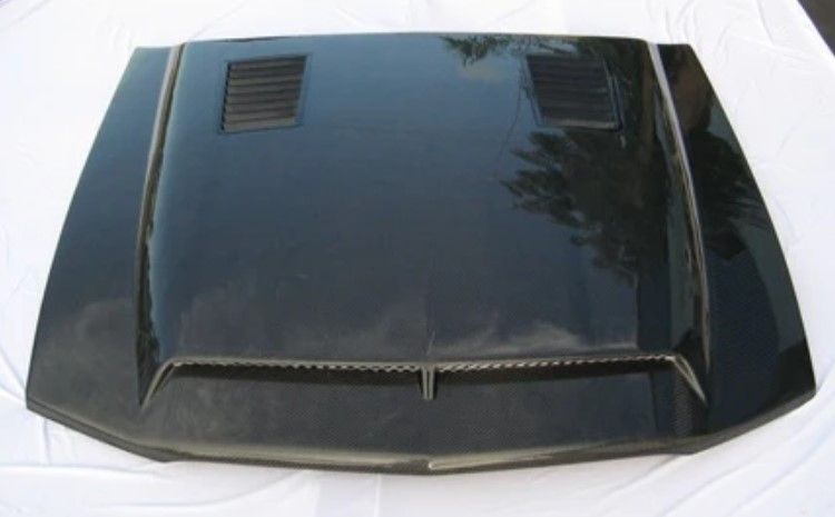 TC10024-A53KR 2007-2009 Mustang GT500 Carbon Fiber Ram Air Hood 2