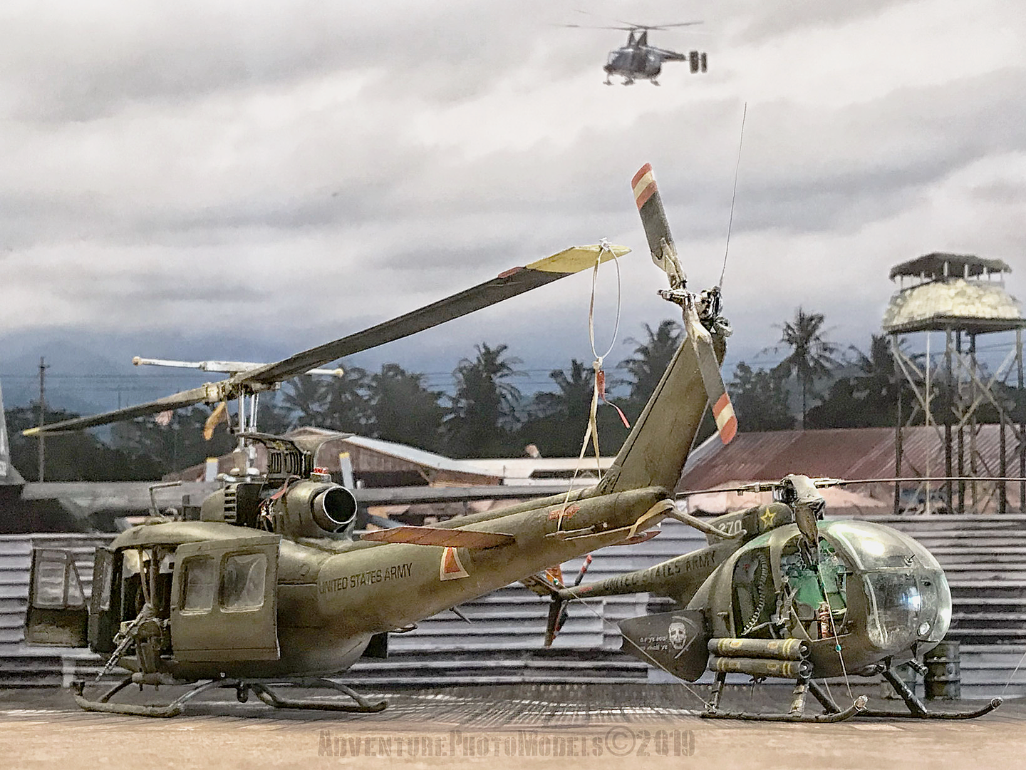 Huges OH-6A Cayuse . Dragon kit 1/35 scale model versionE TROOP, 1/9 Cav, 1st Cav. Div. (AM)  Lai Khe, Vietnam 1970 (edited)_DaNang_1