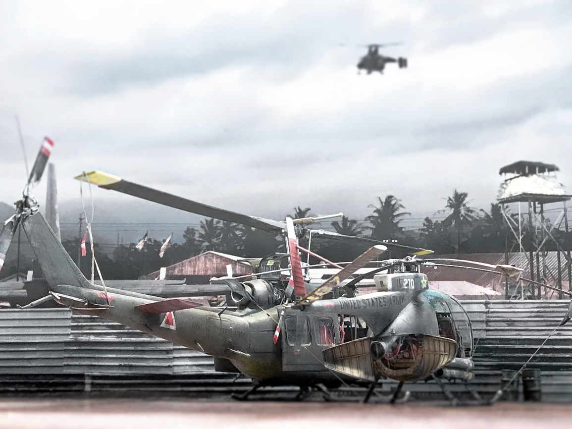 Huges OH-6A Cayuse . Dragon kit 1/35 scale model versionE TROOP, 1/9 Cav, 1st Cav. Div. (AM)  Lai Khe, Vietnam 1970 (edited)_forum_42