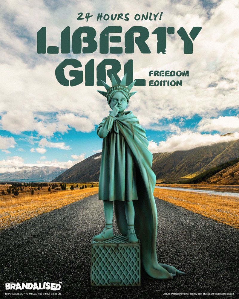 New from Mighty Jaxx: Liberty Girl (Freedom Edition), Polystone, SpankyStokes, Resin, Designer Toy (Art Toy), Mighty Jaxx, Brandalised, Online Sale, Pre-Order, 