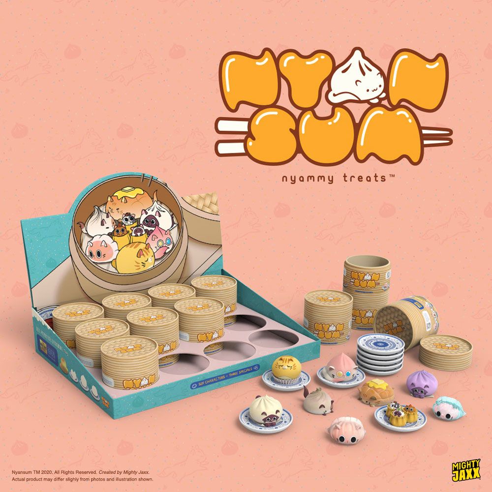 Cute, cat, Blind Box, Mighty Jaxx, SpankyStokes, Mini Figures, Vinyl Toys, PVC, Mighty Jaxx presents: Nyan Sum blind box kitty dim sum treats by Nyammy Treats
