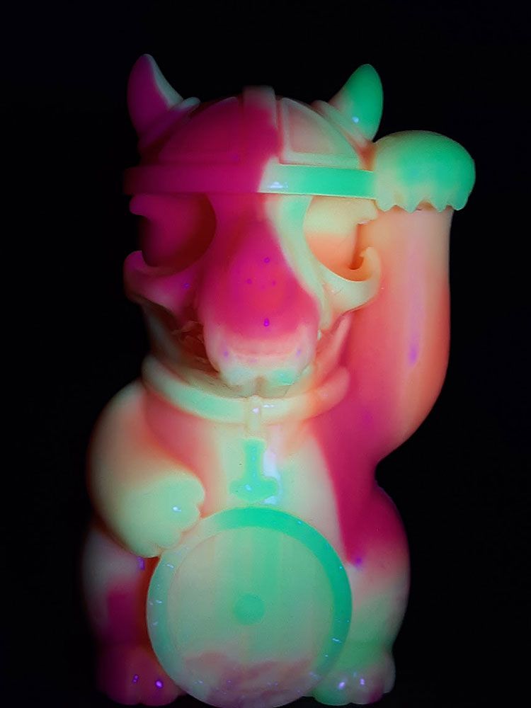 DuBoseArt (Jonathan DuBose), The Toy Viking, Lucky Cat, Tenacious Toys, SpankyStokes, Artist, Resin, Glow-in-the-Dark (GID), TenaciousToys exclusive Nordic Lucky Cat Northern (Black) Lights edition