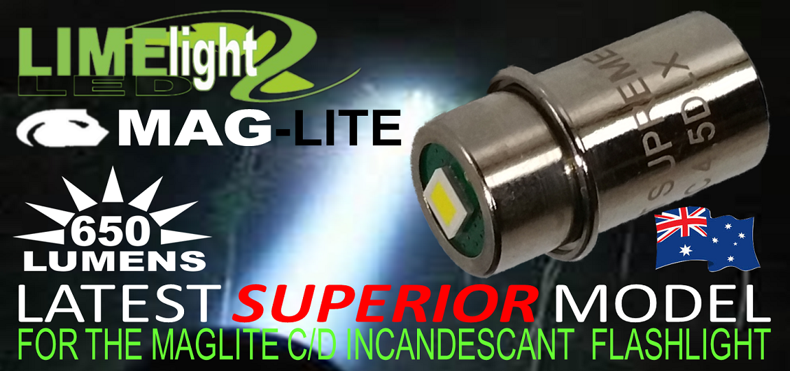 MAGLITE UPGRADE LED CONVERSION 2-6 C/D BULB GLOBE FOR TORCH
