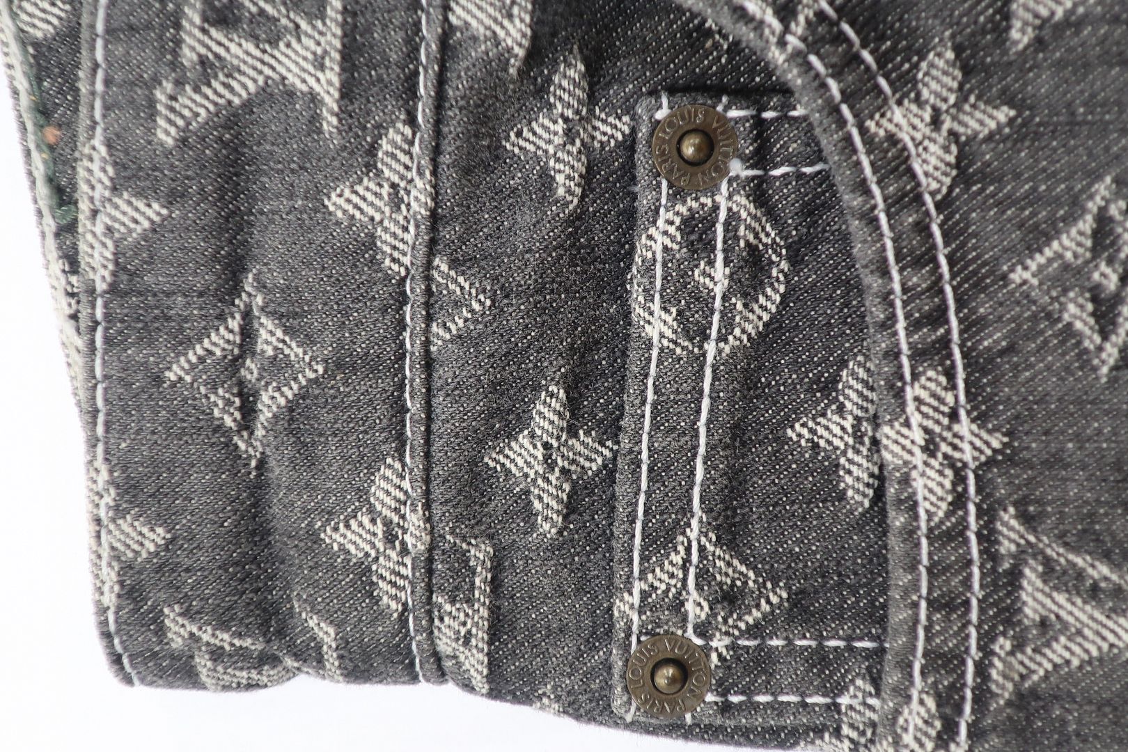 ルイヴィトン　グレー　スラックス　36サイズ VNTG LOUIS VUITTON Grey Cotton LV Logo Denim Jeans Trouser