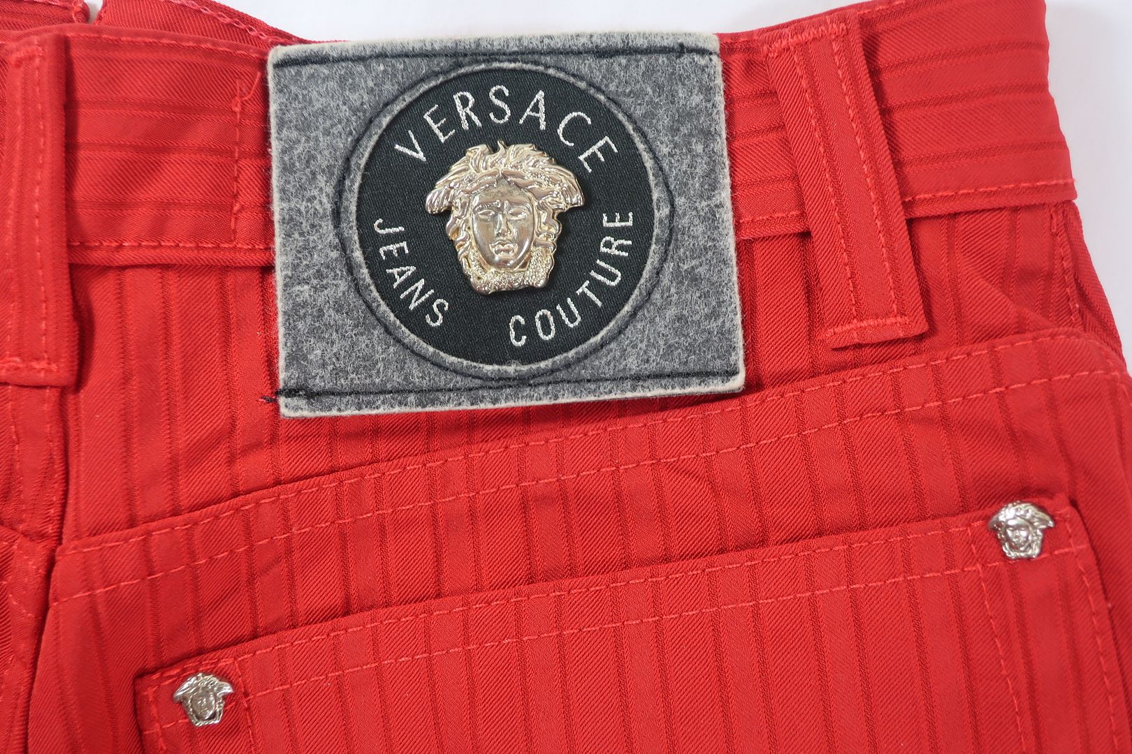 Vintage VERSACE JEANS COUTURE Red HighWaist Medusa Jeans Vintage VERSACE JEANS COUTURE Red HighWaist Medusa Jeans