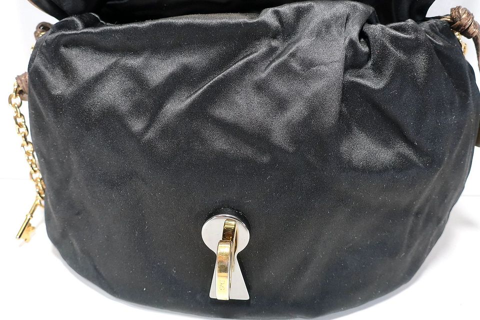 DOLCE & GABBANA Black VLADA Studded Fabric Shoulder Bag DOLCE & GABBANA Black VLADA Studded Fabric Shoulder Bag