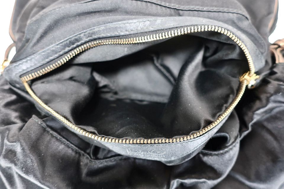 DOLCE & GABBANA Black VLADA Studded Fabric Shoulder Bag DOLCE & GABBANA Black VLADA Studded Fabric Shoulder Bag