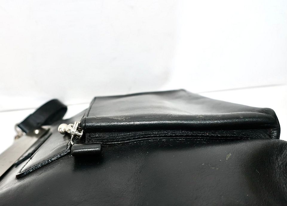 Vintage JEAN PAUL GAULTIER Metal Panel Black Leather Frame Vintage JEAN PAUL GAULTIER Metal Panel Black Leather Frame