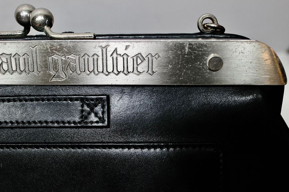 Vintage JEAN PAUL GAULTIER Metal Panel Black Leather Frame Vintage JEAN PAUL GAULTIER Metal Panel Black Leather Frame