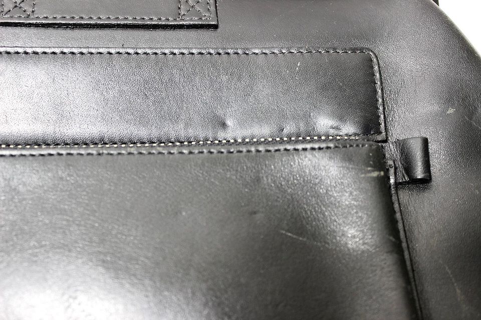 Vintage JEAN PAUL GAULTIER Metal Panel Black Leather Frame Vintage JEAN PAUL GAULTIER Metal Panel Black Leather Frame