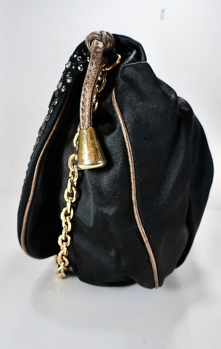 DOLCE & GABBANA Black VLADA Studded Fabric Shoulder Bag DOLCE & GABBANA Black VLADA Studded Fabric Shoulder Bag