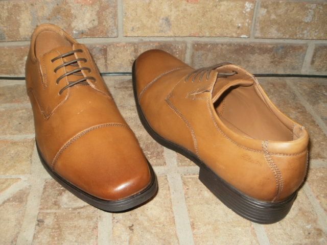 NEW CLARKS WHIDDON CAP TOE OXFORD MENS 15 M/DARK TAN MSRP