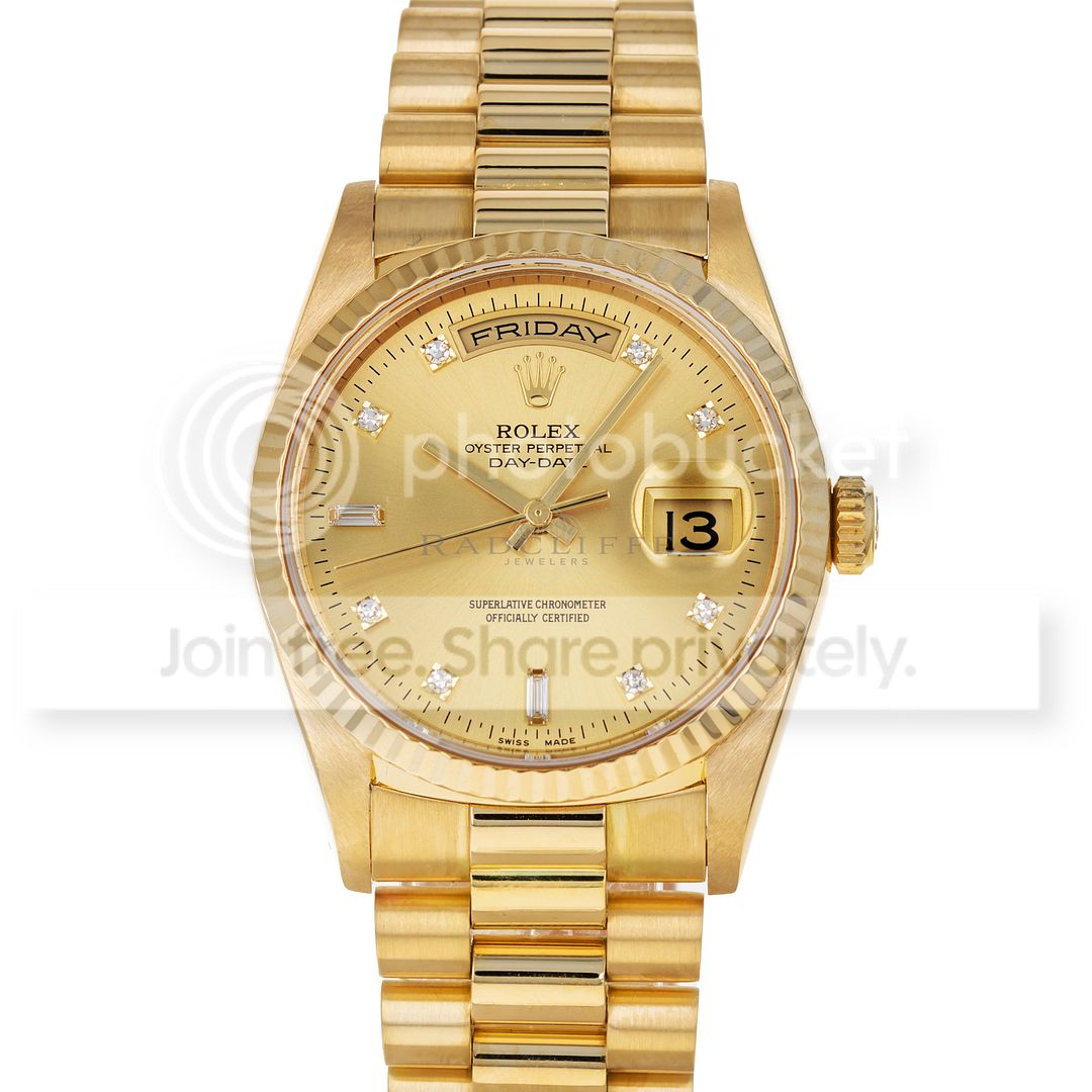 FS- Rolex 18238 T Champagne Diamond Day 