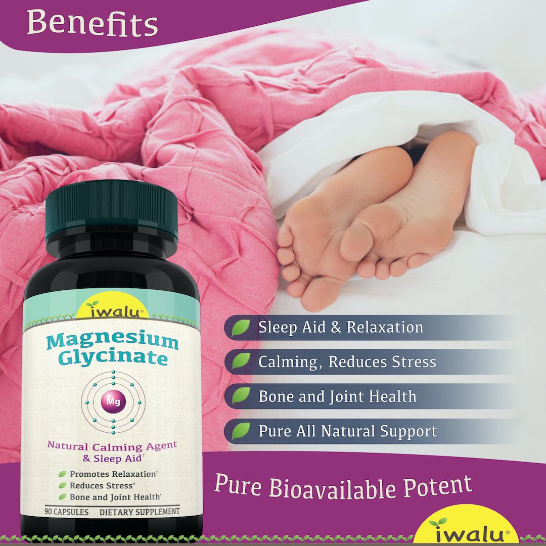Magnesium Glycinate Supplement, Natural Sleep Aid Melatonin Free