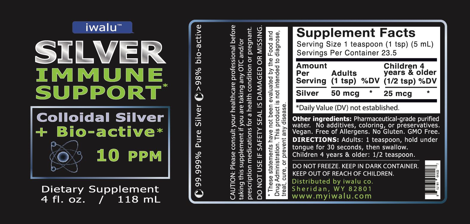 colloidal silver DISINFECTANT SPRAY VIRUS Bio-active Nano Silver Liquid Spray Drops Support - USA