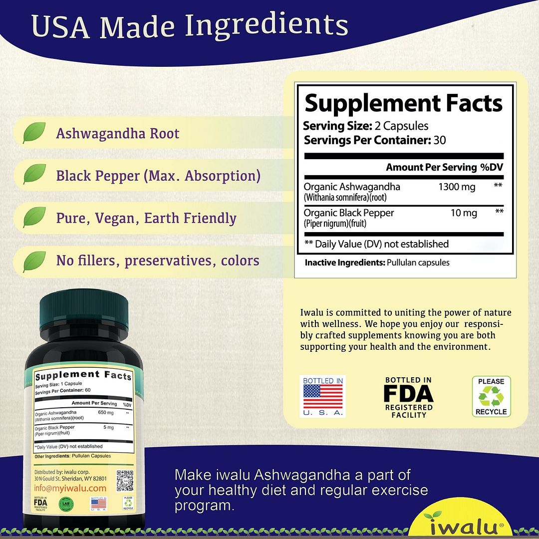 Relájate con cápsulas de fórmulas de suplementos orgánicos totalmente naturales de iwalu para el alivio de piernas inquietas