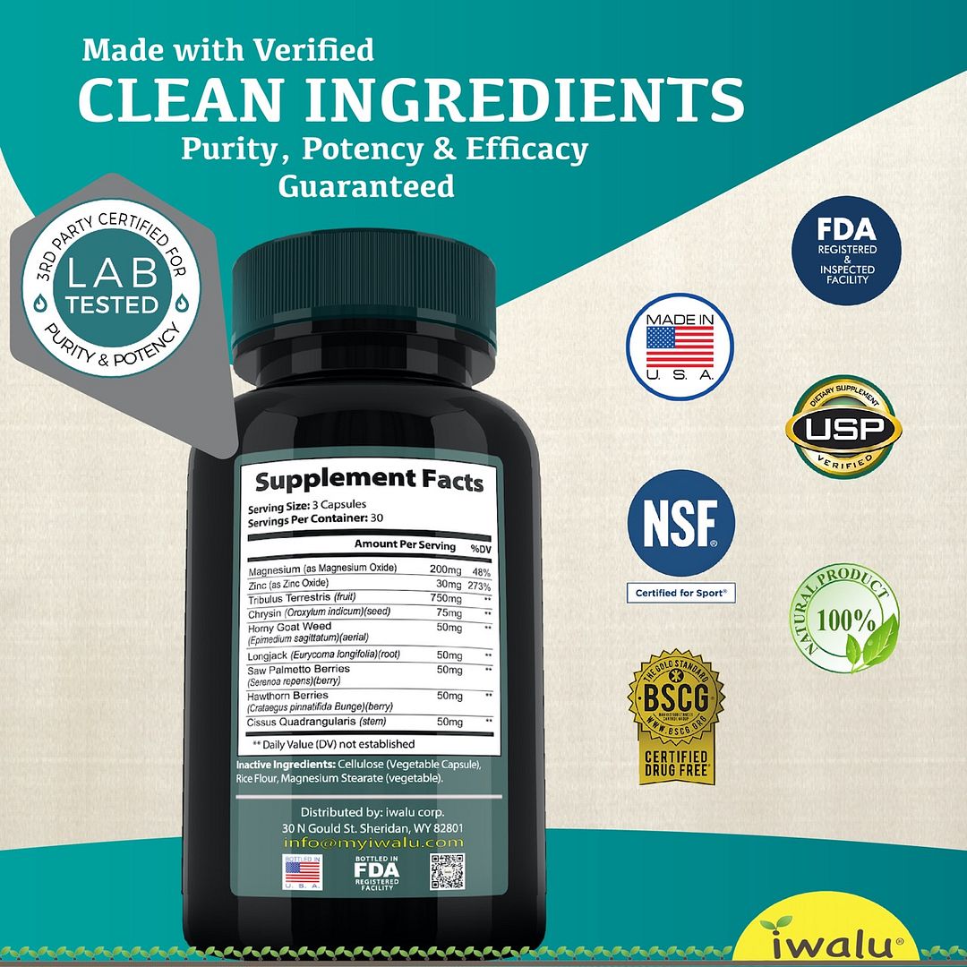 Hierba de Cabra en Celo Refuerzo de Testosterona Epimedium Suplemento de Testosterona para Hombres Suplementos de óxido nítrico para Hombres Refuerzos de prueba Suplementos de Próstata para Hombres Hornygoatweed para Hombres Aumenta los Suplementos Sistémicos de Energía de Oxígeno Longjack (Eurycoma longifolia) (raíz)