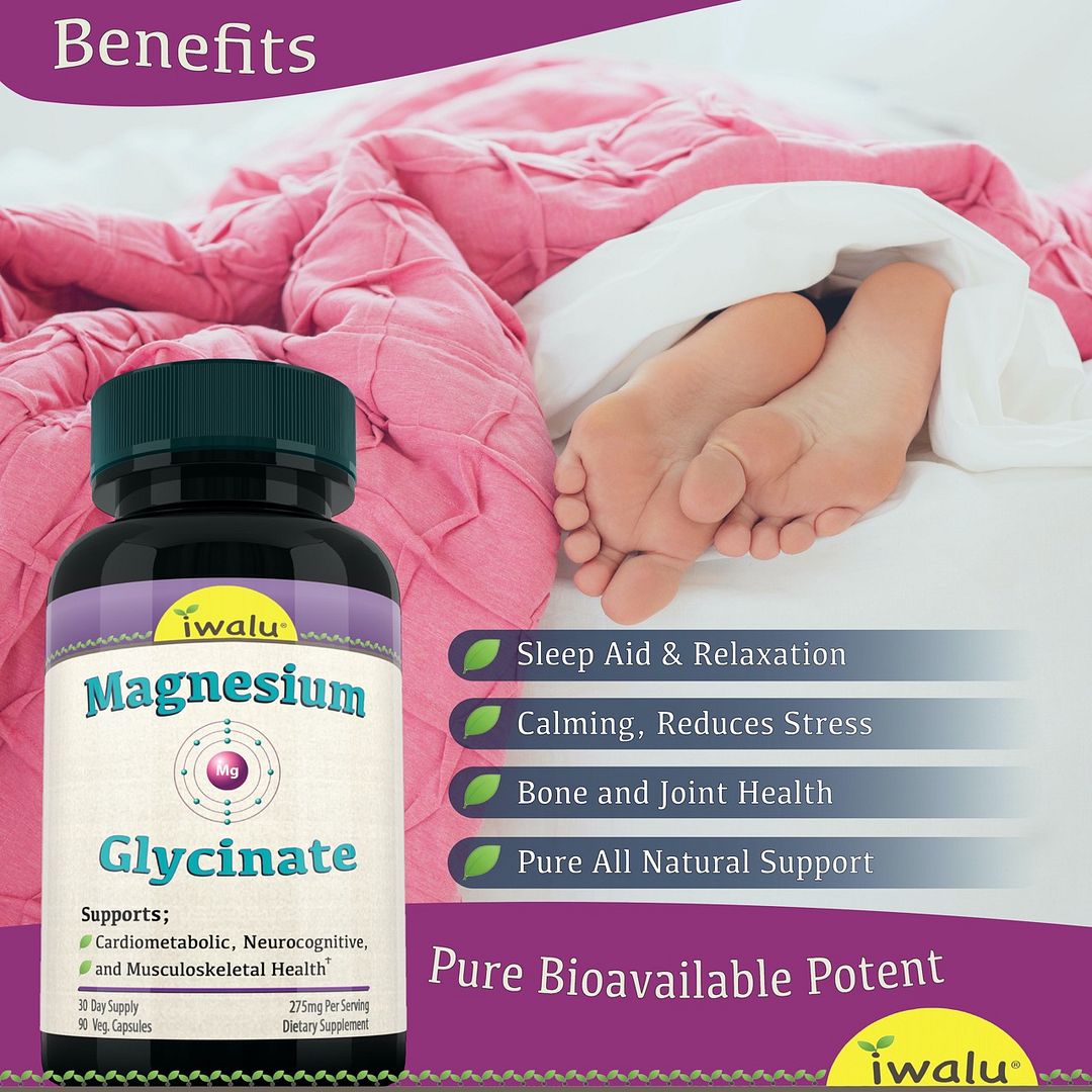 magnesium glycinate supplement pills, RLS, irritability, Anti Anxiety, Calm, Sleep, Stress Relief, Relax, restless legs pills by iwalu