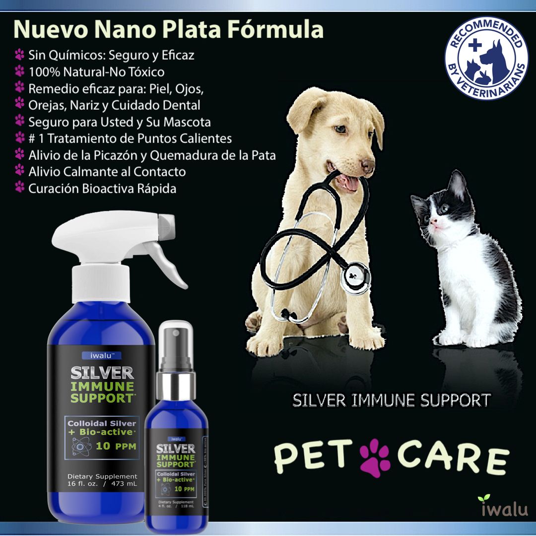 plata coloidal para el cuidado de mascotas antibióticos para tratar internos y piel ojos oídos nariz garganta infecciones