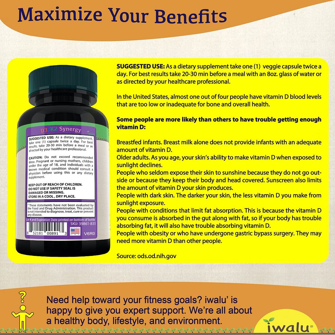 mejor manera de usar suplementos Suplemento de Vitamina D3 K2 MK7 Promueve la Salud Cardíaca, Ósea e Inmunológica 5000 UI de vitamina D3 y 100 mcg de vitamina K2 MK-7