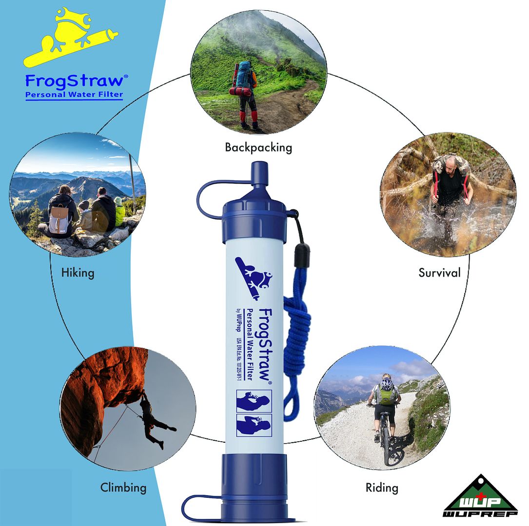 personal water filter straw camping hiking survival gravity water bottle filtration prepper supplies