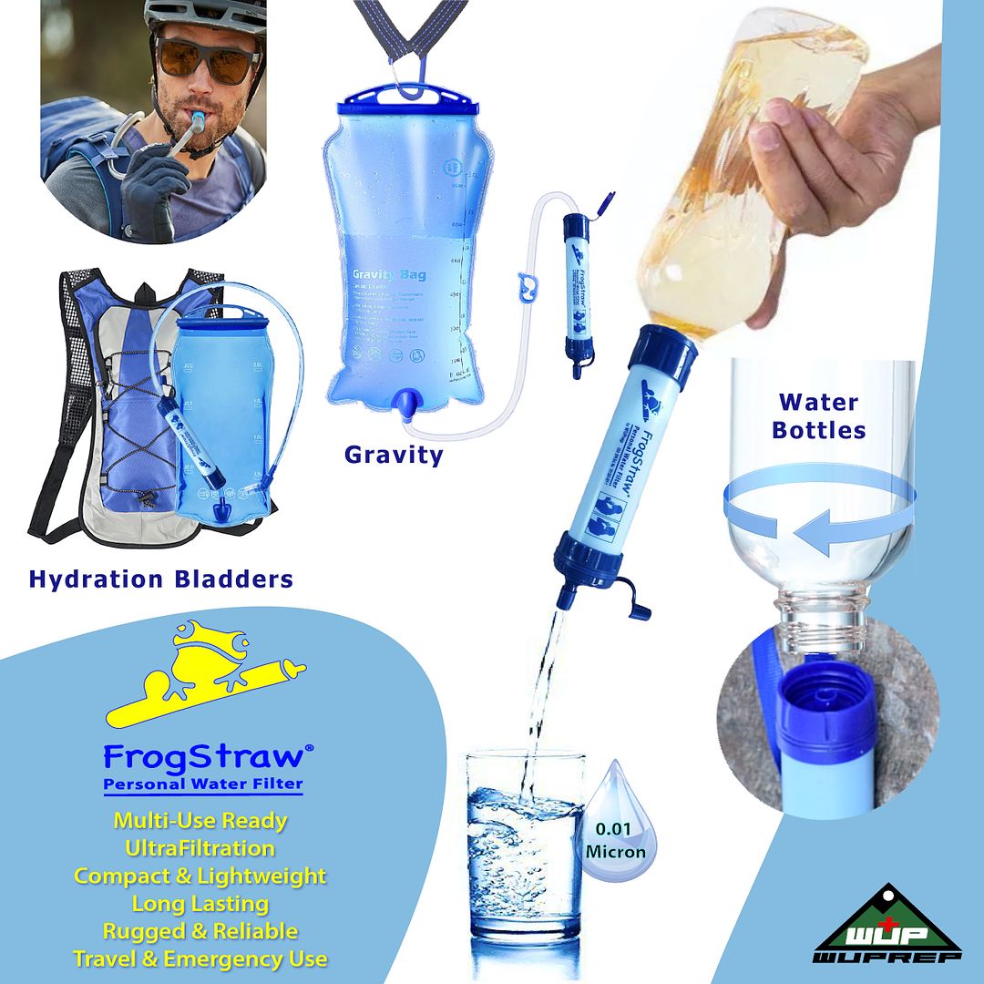 personal water filter straw camping hiking survival gravity water bottle filtration prepper supplies