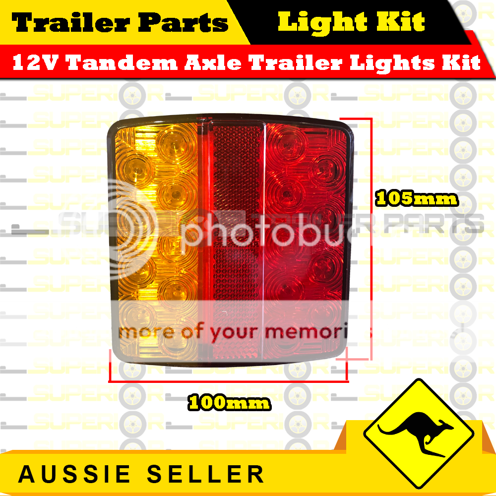 2 x 18 LED Tandem Axle TRAILER LIGHTS KIT,WIRE Kit,Plug & Play,Water