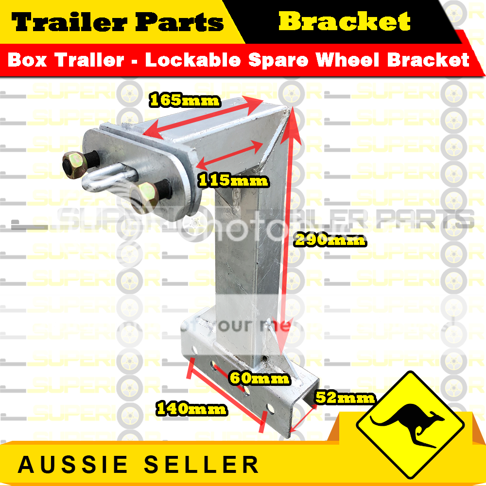 Lockable Spare Wheel Bracket for Boat Box Trailers Suits 50mm DrawBar 6 stud L/C eBay