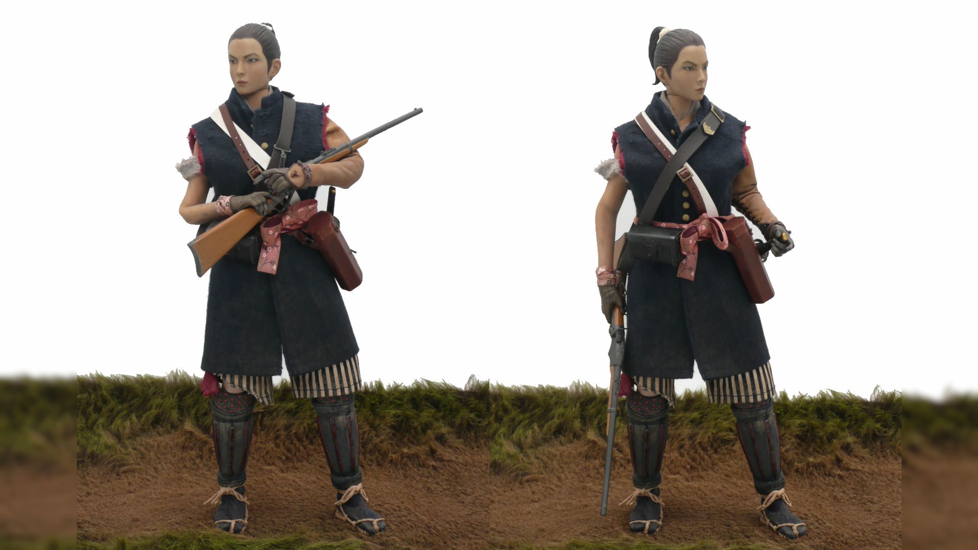 11 - Yamamoto Yae and the warriors of Aizu, 1868 Yae_detail_front_poses
