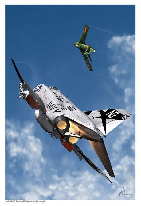 MiG-17 and F-4 Phantom William Arance Art Digital Aviation FB b RED70