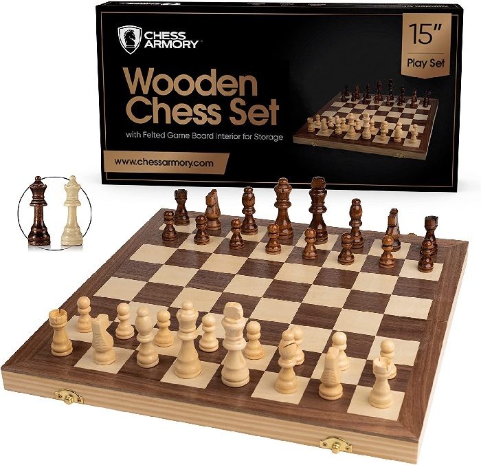 Chess Armory 15&quot; Wooden Chess Set