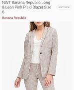 Banana Republic Long and Lean pink plaid blazer different sizes available