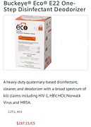 Buckeye ECO E22 disinfectant cleaner deodorizer heavy duty