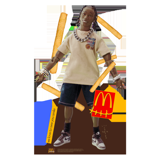 travis scott mcdonald's action figure shirt