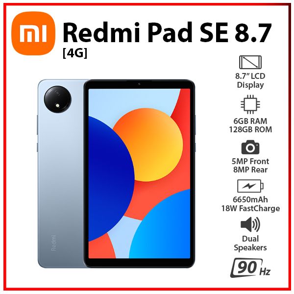Redmi Pad SE 8.7 Sky Blue Xiaomi Redmi Pad SE. 8.7\" FHD+, 4⁄64GB, 4G - tablet, sky blue