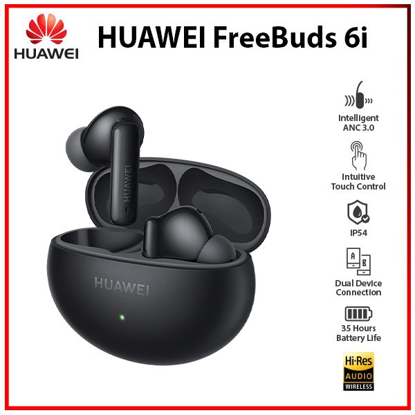 Huawei FreeBuds 6i BLACK Bluetooth Active Noise Cancellation
