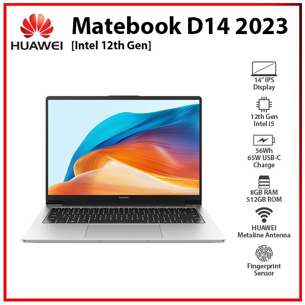 [SC]-HUAWEI-MateBook-D14-2023-12th-Gen-8+512GB