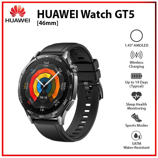 NEW Huawei Watch GT 5 46mm BLACK 1.43