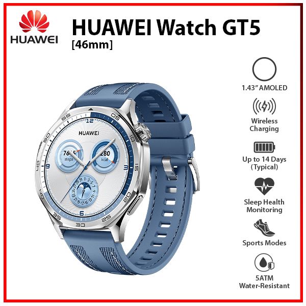 NEW Huawei Watch GT 5 46mm BLUE 1.43 NEW Huawei Watch GT 5 46mm BLUE 1.43