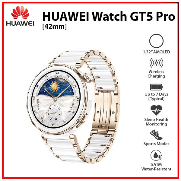 HUAWEI WATCH GT 5 Pro 42mm ホワイト Amazon.com: HUAWEI Watch GT 5 Pro 42 mm Smartwatch, Sharp