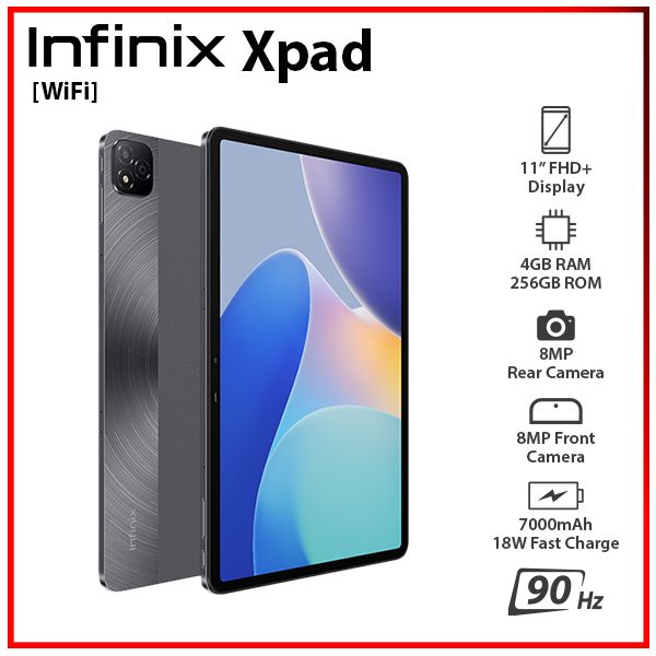 Wi-Fi) Infinix Xpad GREY 4GB+256GB Octa Core Fast Charge Android