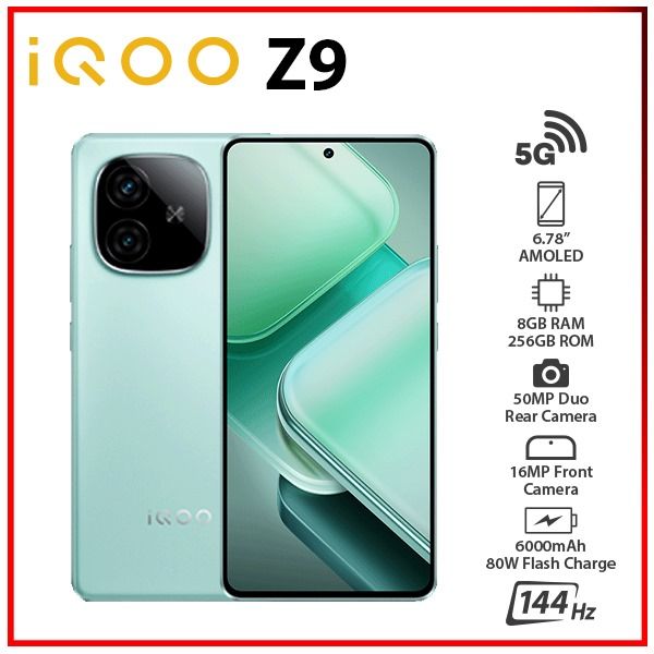 Unlocked) iQOO Z9 5G 8GB+256GB GREEN Dual SIM Octa Core