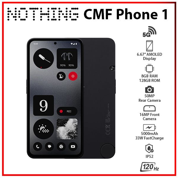Nothing CMF Phone 1 5G BLACK 8GB+256GB Dual SIM Unlocked Android  