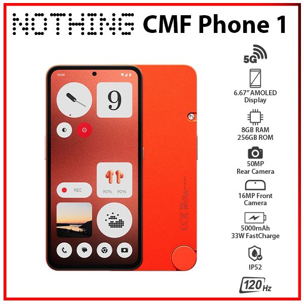 Nothing CMF Phone 1 5G ORANGE 8GB+256GB Dual SIM Unlocked