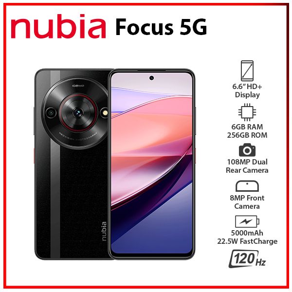 ZTE nubia Focus 5G BLACK 6GB+256GB Dual SIM Unlocked Android