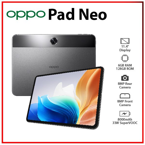 Wi-Fi) NEW OPPO Pad Neo 6GB+128GB GREY Bluetooth Octa Core Wi-Fi) NEW OPPO Pad Neo 6GB+128GB GREY Bluetooth Octa Core
