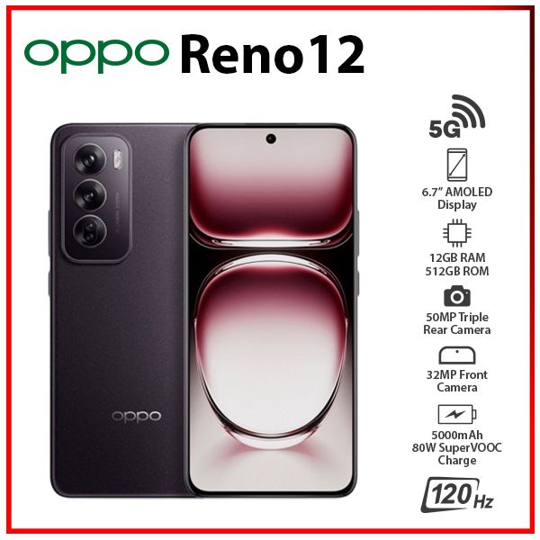 OPPO Reno12 5G 12GB+512GB MATTE BROWN Dual SIM GLOBAL Android Cell