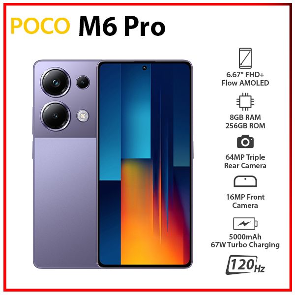 Unlocked) Xiaomi POCO M6 Pro 8GB+256GB PURPLE Dual SIM Android  