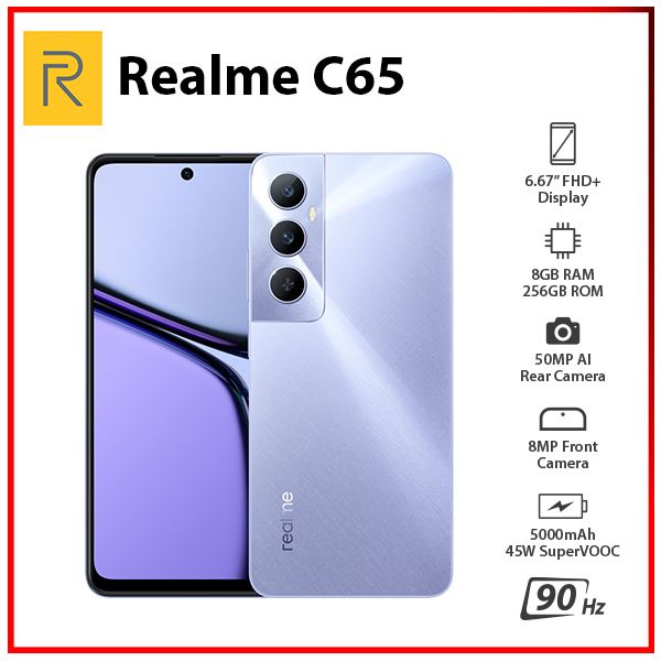 Unlocked) Realme C65 8GB+256GB PURPLE Global Ver. Dual SIM
