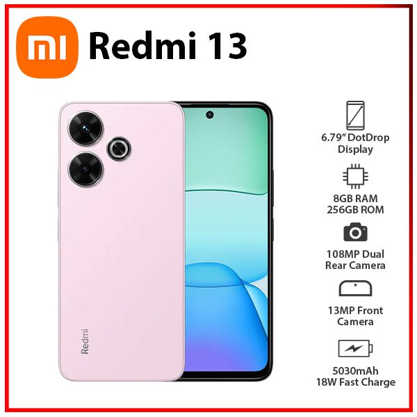 New&Unlocked) Xiaomi Redmi 13 8GB+256GB PINK Dual SIM New&Unlocked) Xiaomi Redmi 13 8GB+256GB PINK Dual SIM